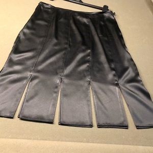 Doncaster Black silk pleated “carwash” skirt